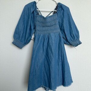 NWT Boutique Denim Off the Shoulder Dress